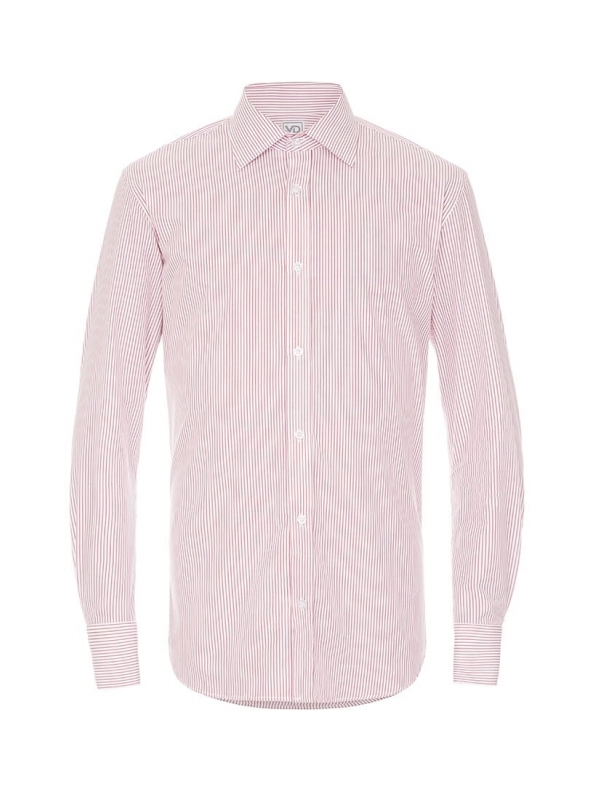 White classic shirt in red stripes