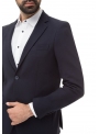Men's suit is dark blue woolen