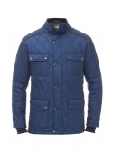 Men's jacket is blue with zipper