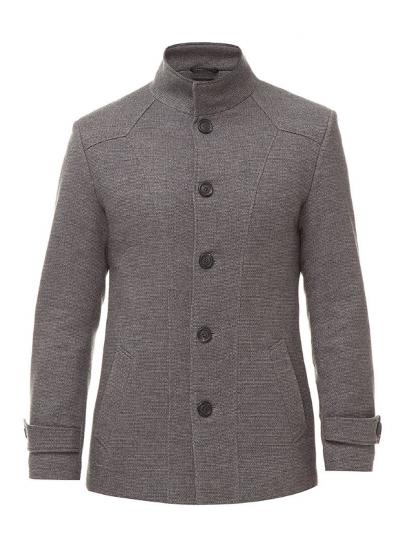 Men's Gray Woolen Blouse Coat