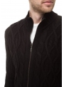 Cardigan black knitted with a zipper