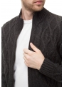 Cardigan graphite knitted with a zipper